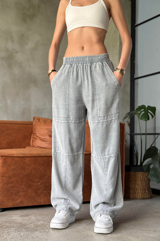 Loose Wide Leg Drawstring Pure Cotton Casual Sports Pants