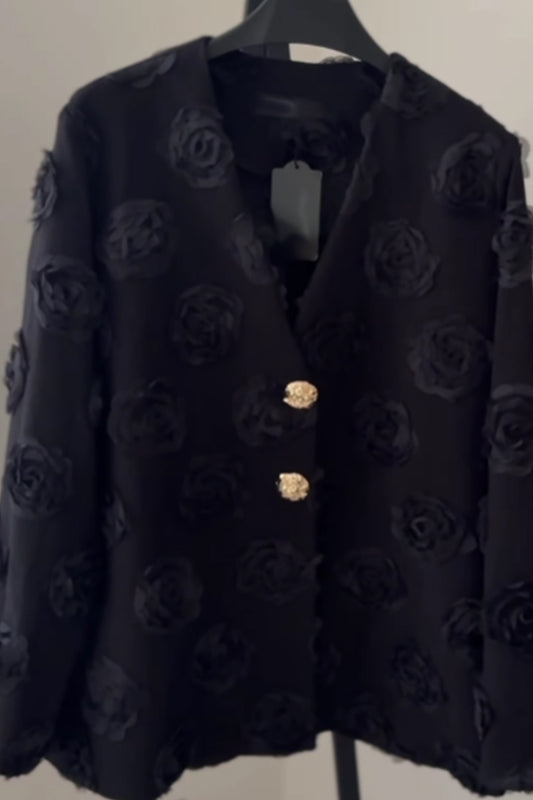 Three-dimensional Flower Small Fragrant Style Coat