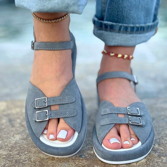 Grey Strap Sandals