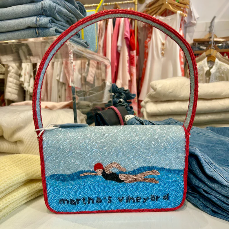 Shark Mouth Beaded Shoulder Bag
