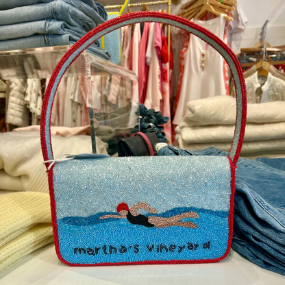 Shark Mouth Beaded Shoulder Bag