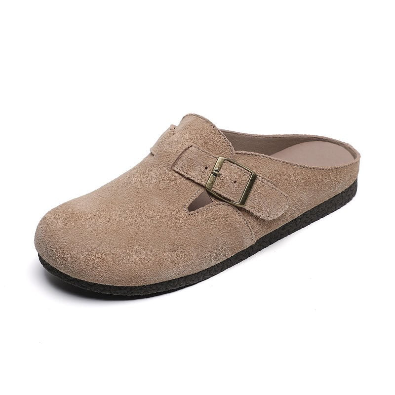 Birkenstocks, Cork-soled Suede Slippers