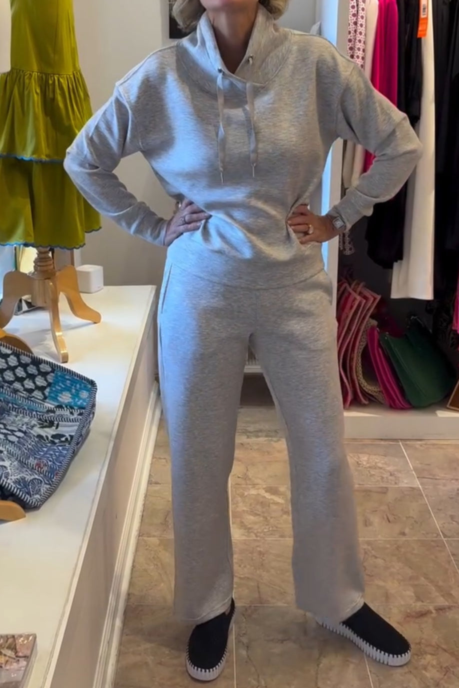 Gray Knitted Casual Lounge Set