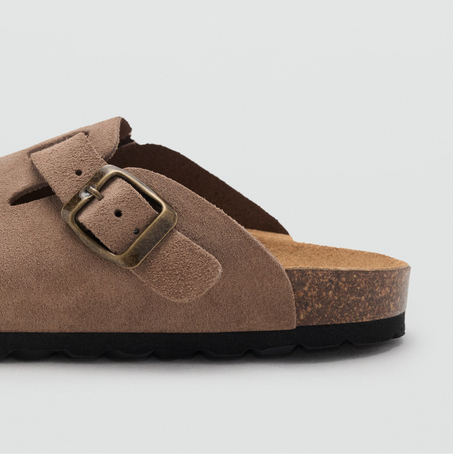Birkenstocks, Cork-soled Suede Slippers