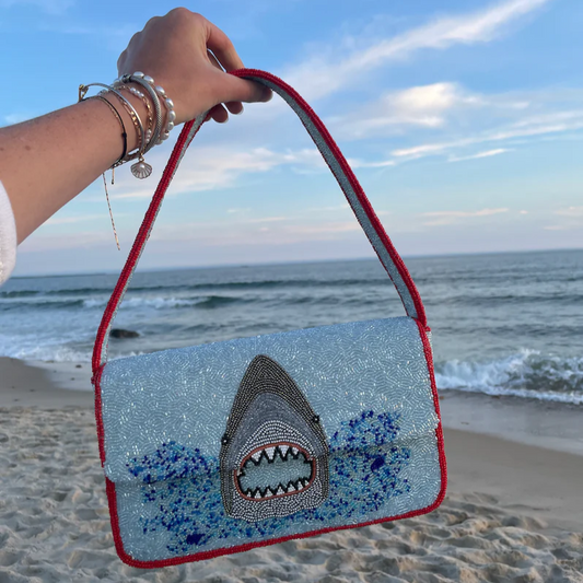 Shark Mouth Beaded Shoulder Bag