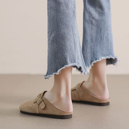 Birkenstocks, Cork-soled Suede Slippers