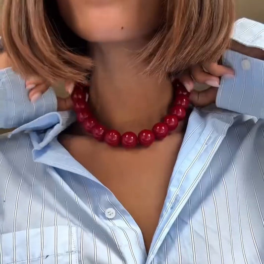 Solid Beaded Clavicle Chain