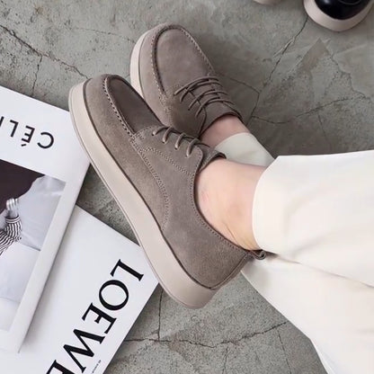 Solid Color Daily Lace-Up Casual Shoes