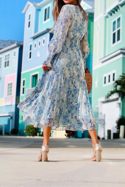 Tassel Long Sleeve Floral Dress