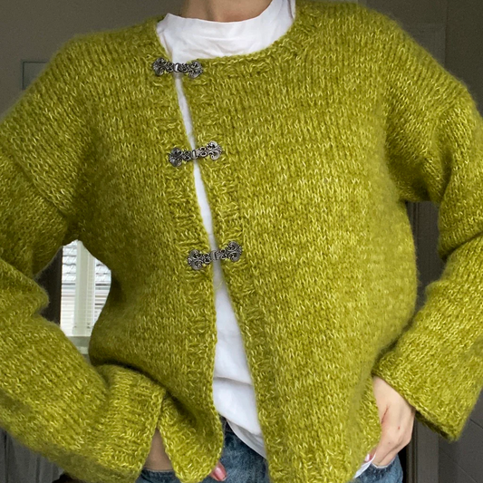 Simple Fashion Sweater With Slant Buckle