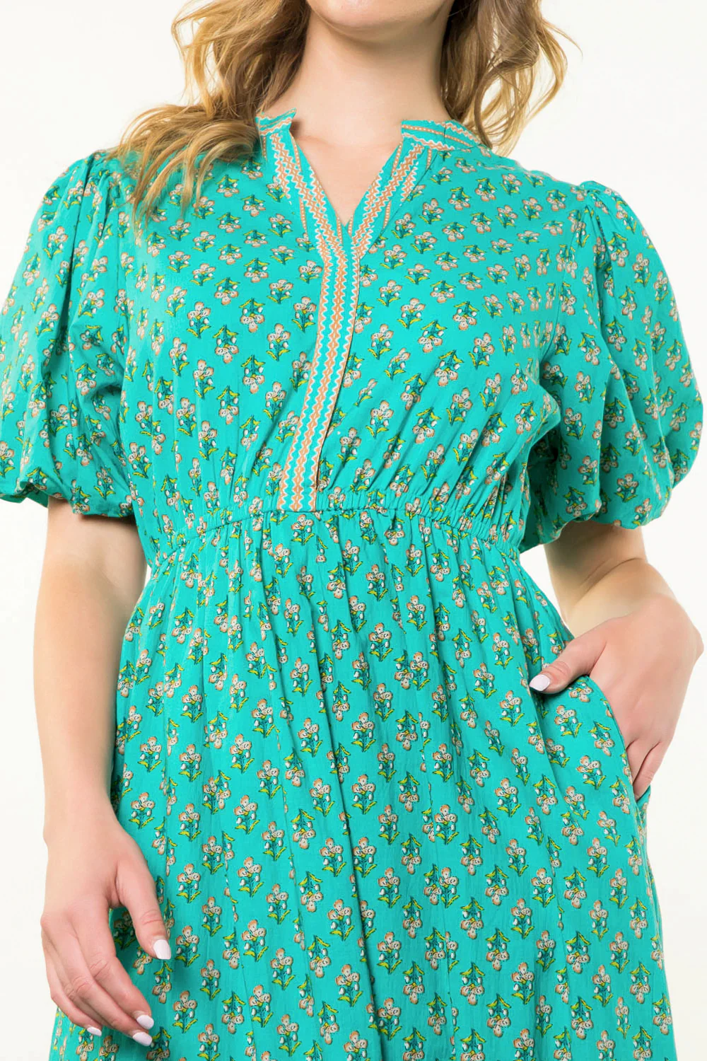 Printed Slit-Neck Maxi Dress