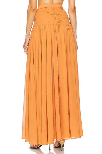 Strapless Long-sleeved Top Overskirt Suit