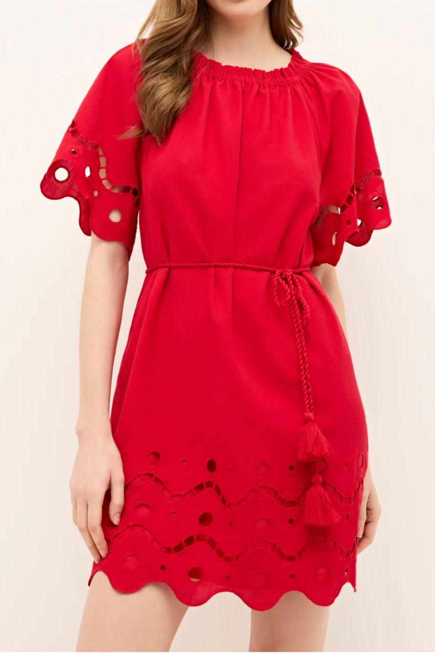 Red Hollow Short Dress