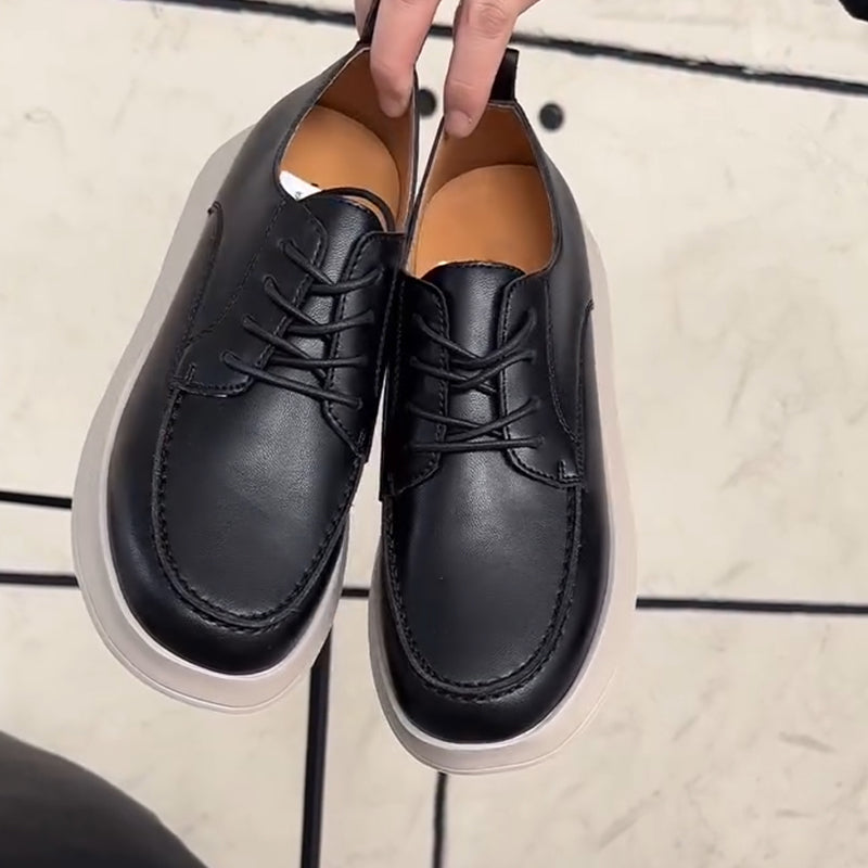 Solid Color Daily Lace-Up Casual Shoes