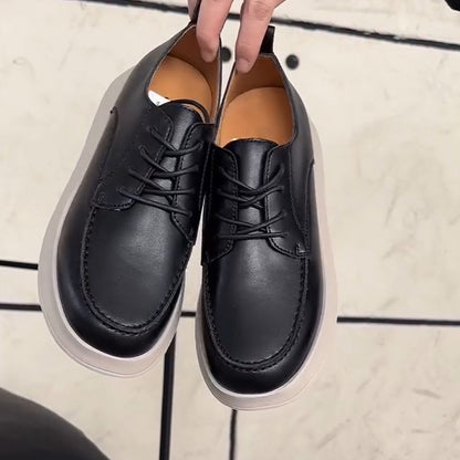 Solid Color Daily Lace-Up Casual Shoes