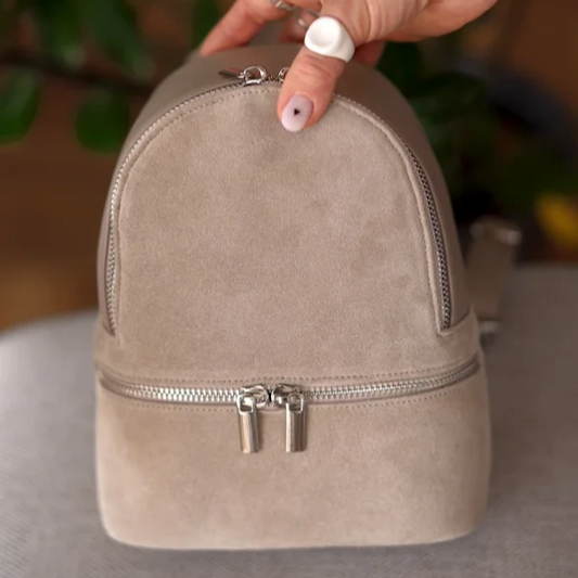 Fashion Suede Schoolbag Shape Backpack
