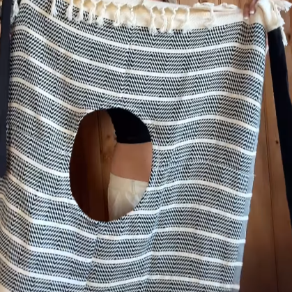 Black And White Knitted Shawl