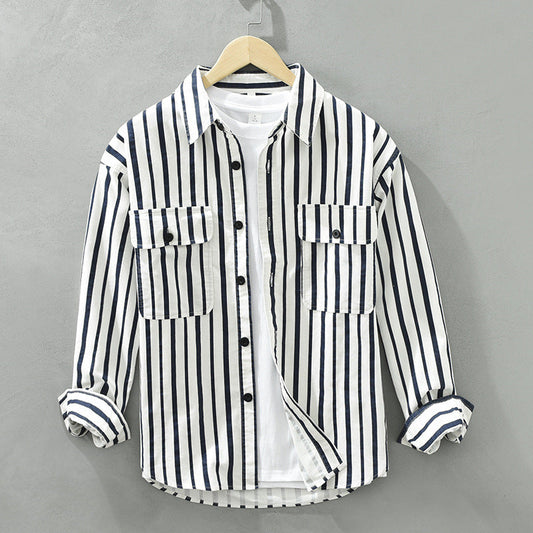 New Spring and Summer Men's Striped Casual Shirts