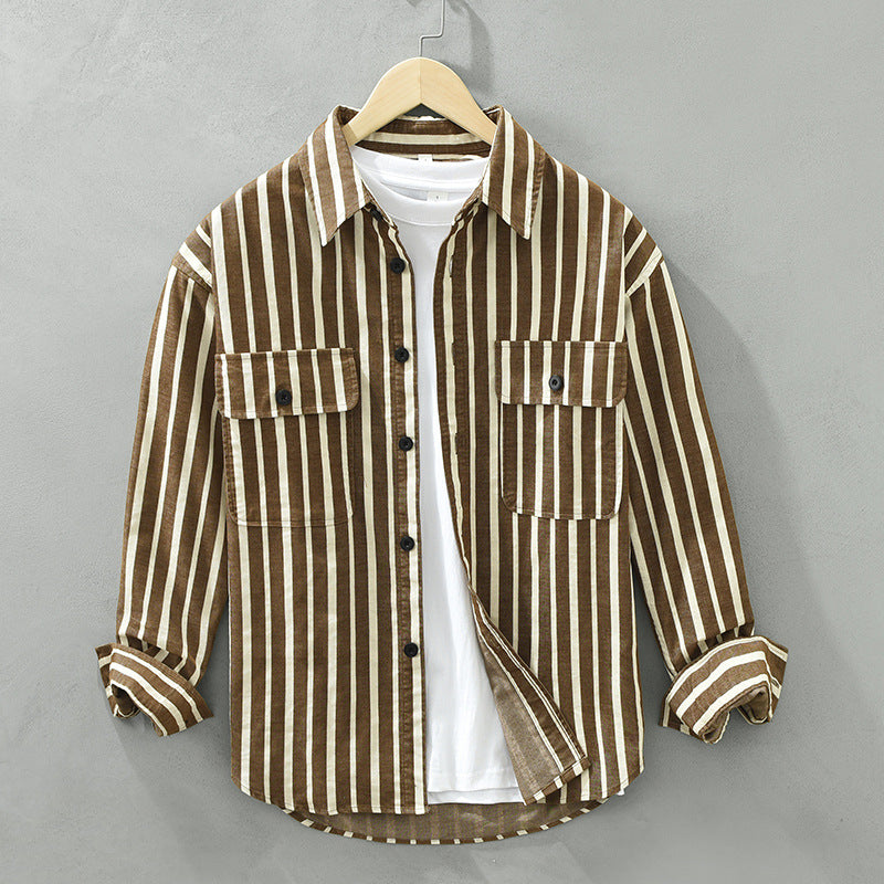 New Spring and Summer Men's Striped Casual Shirts