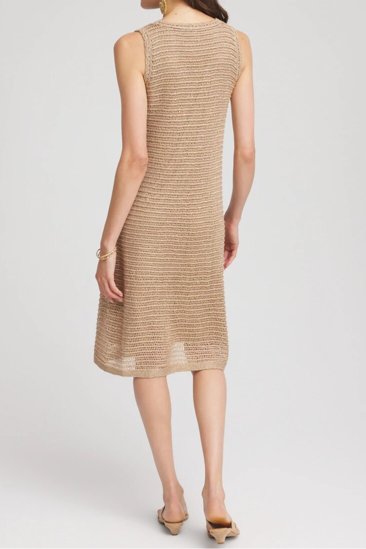 Loose Knit Cardigan & Vest Dress Two-Piece Set
