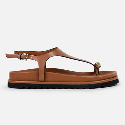 Metallic Trim Slim Sandals