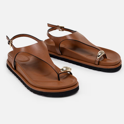 Metallic Trim Slim Sandals