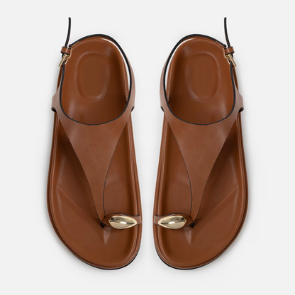 Metallic Trim Slim Sandals