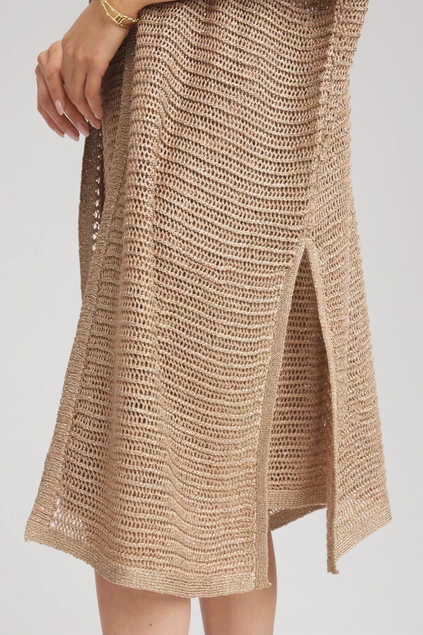 Loose Knit Cardigan & Vest Dress Two-Piece Set