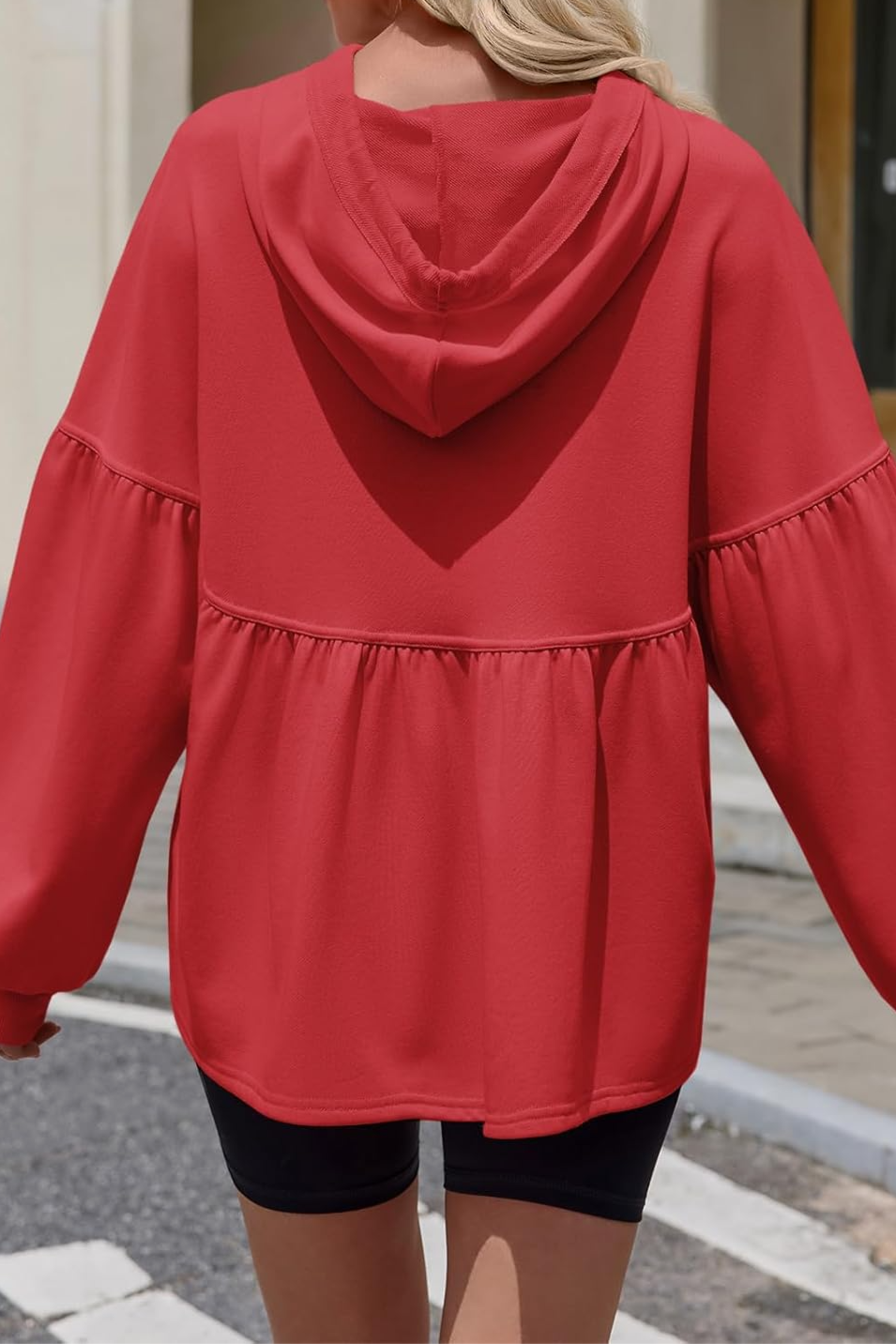 Ruffled Loose Hoodie