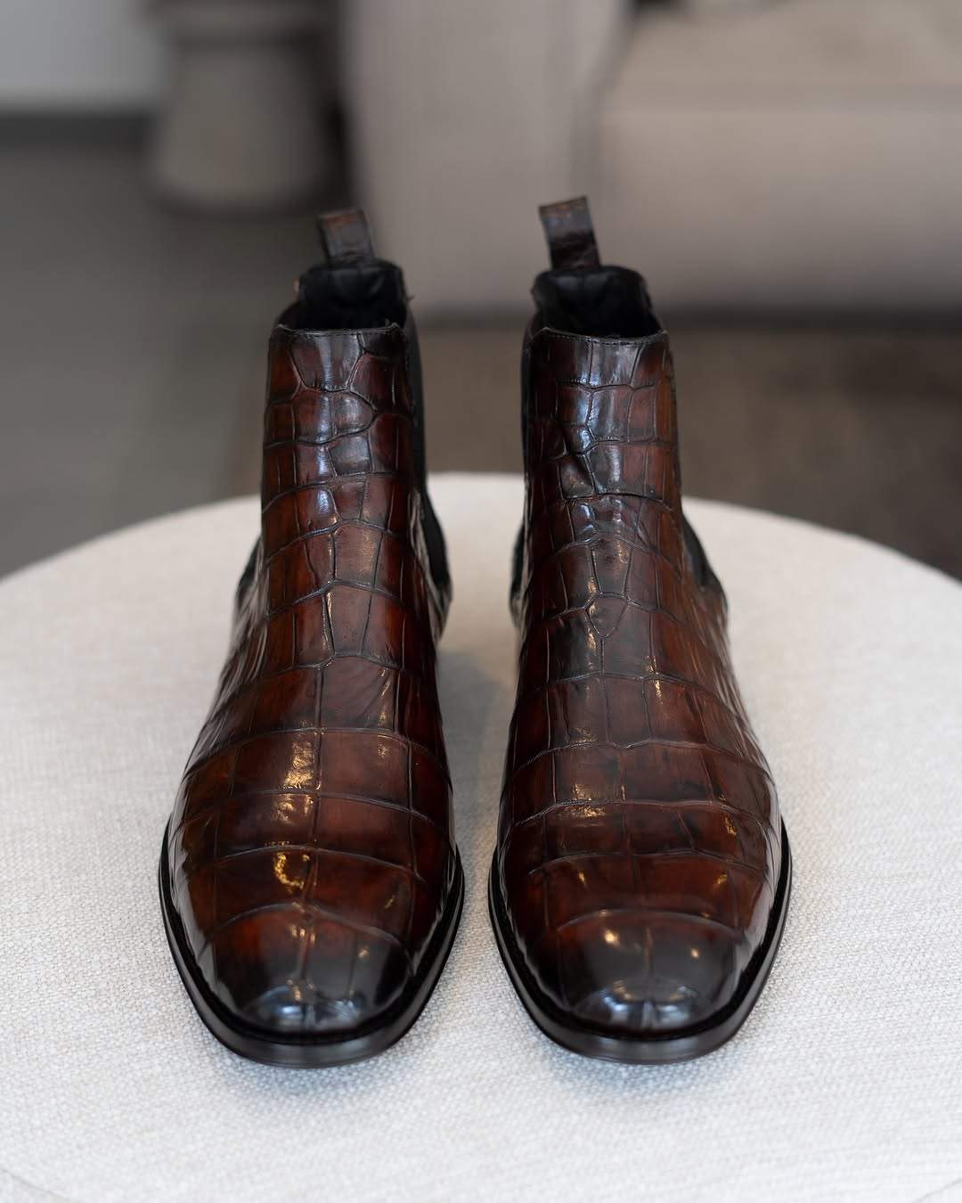 Exquisite Crocodile Chelsea Boots