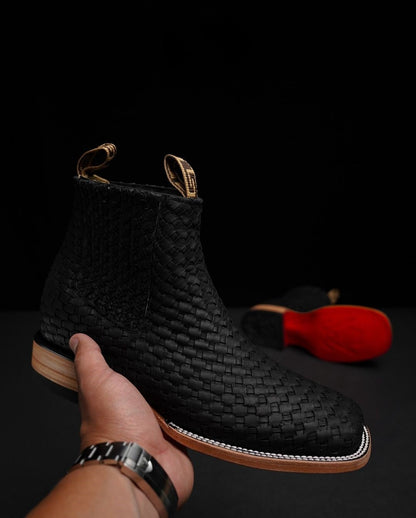 Men's Classic Hand-Woven Natural Leather Boots