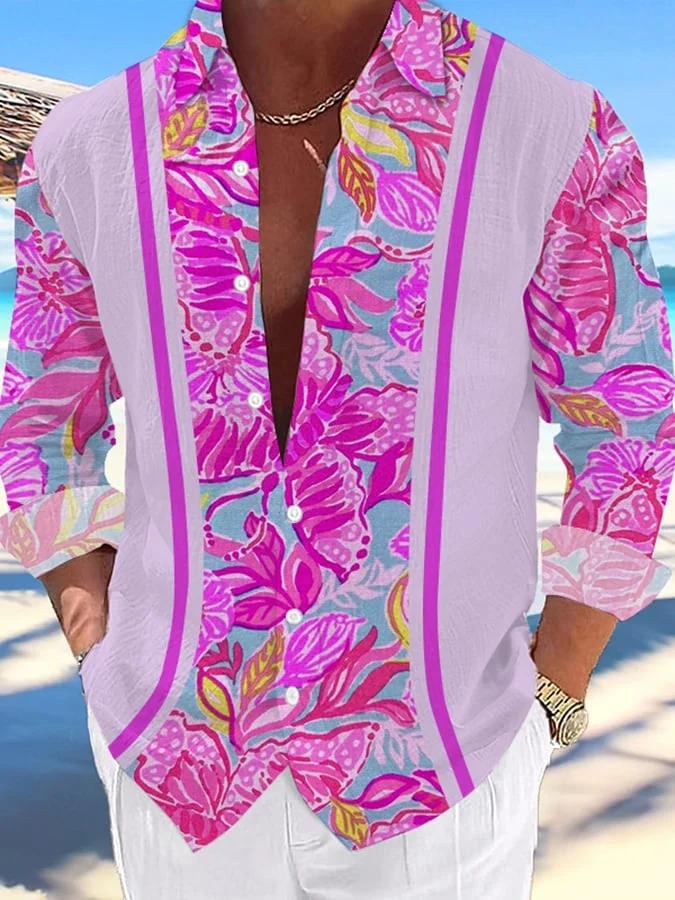 Men's Hawaii Print Fashion Vacation And Casual Shirt