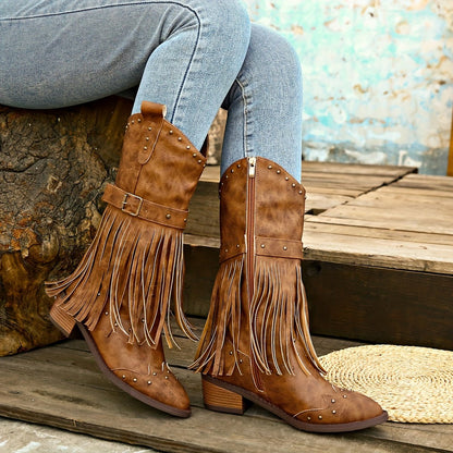 Rivet Tassel Mid-boot