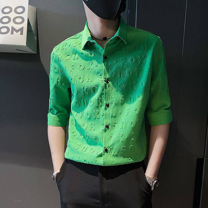 Men's trendy three-dimensional printed shirt