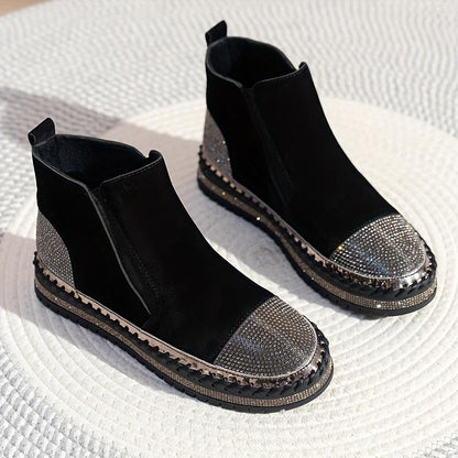 Rhinestone Flat Boots