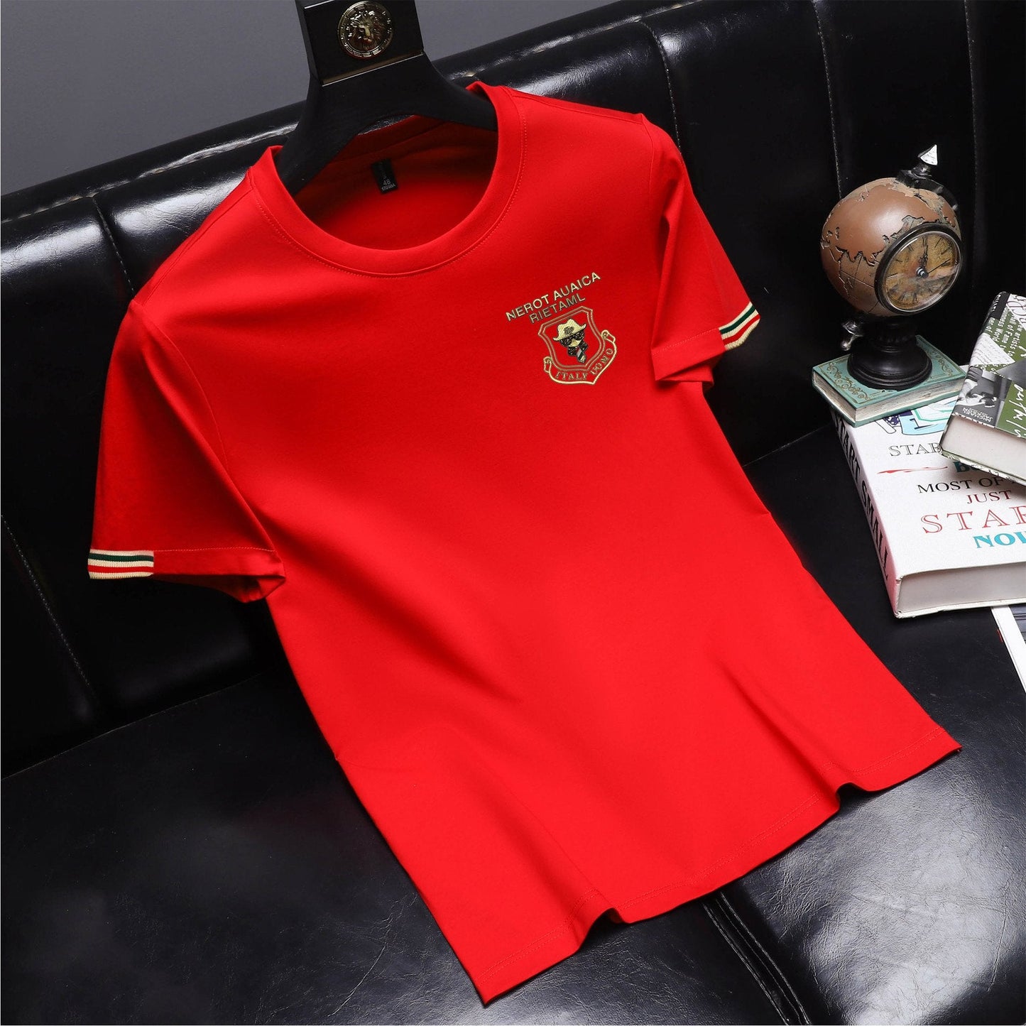 Summer new men's rhinestone T-shirt