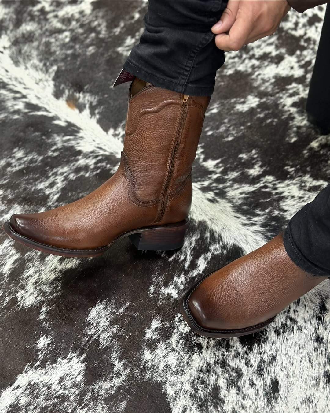 Original Deerskin Zipper Cowboy Boots