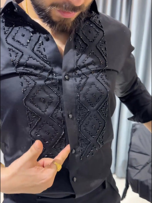 Men's Premium Rhinestone Shirt