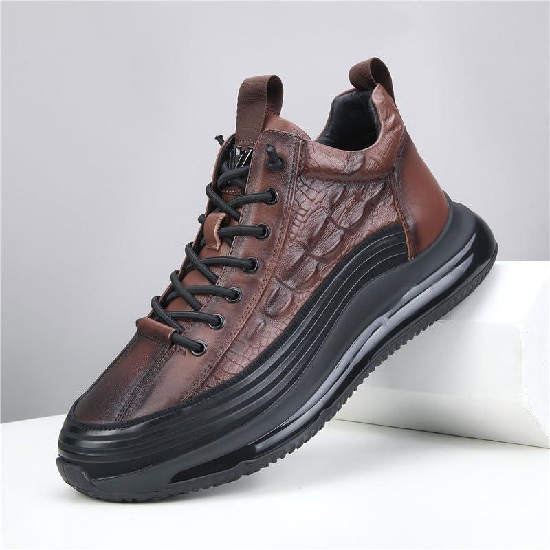 Men's crocodile pattern casual leather shoes