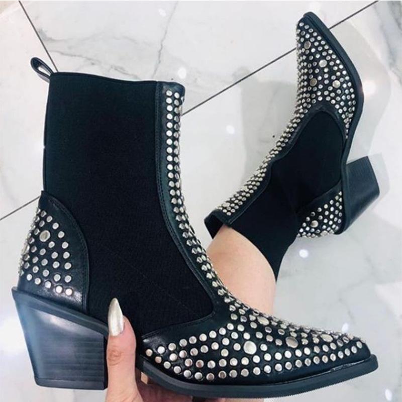 Studded Pointed Boots