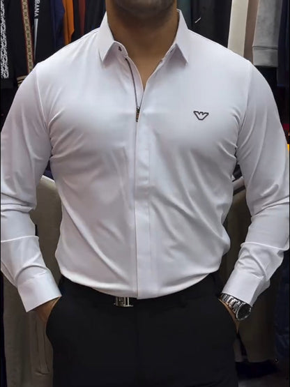 Men's invisible zipper casual shirt