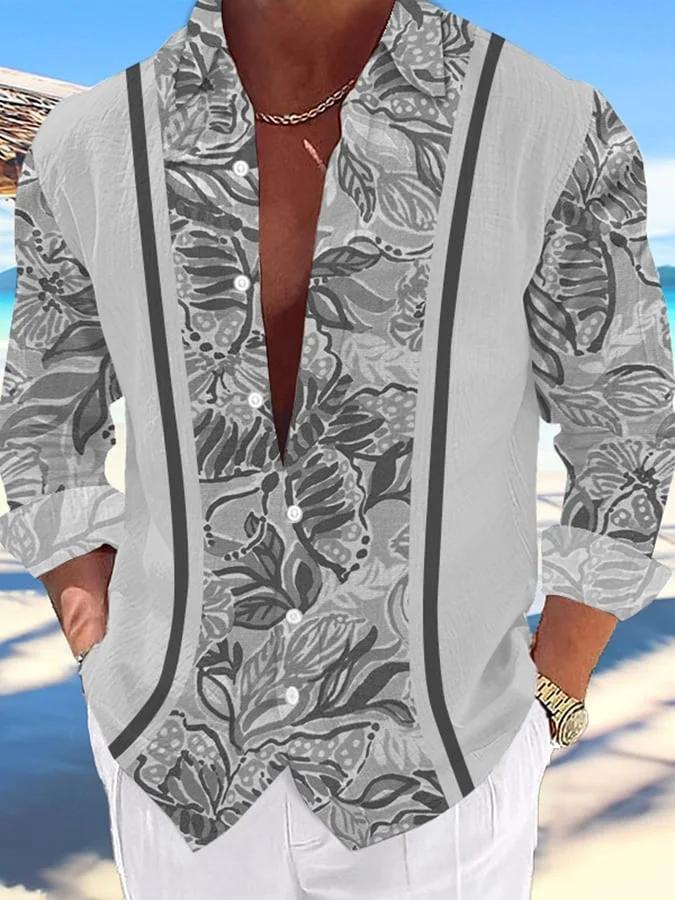 Men's Hawaii Print Fashion Vacation And Casual Shirt