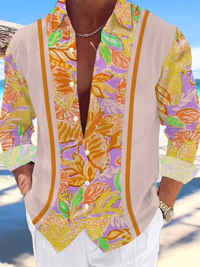 Men's Hawaii Print Fashion Vacation And Casual Shirt