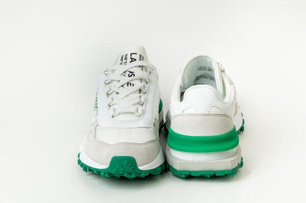 White Sneakers for Man with Green Details