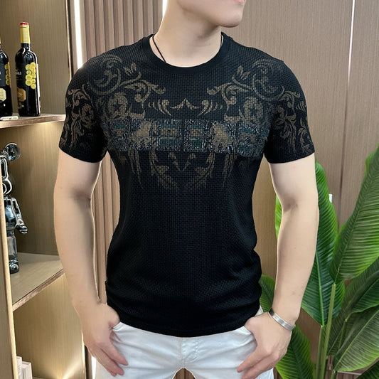 Men's summer breathable ice silk T-shirt