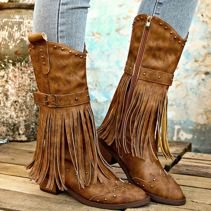 Rivet Tassel Mid-boot