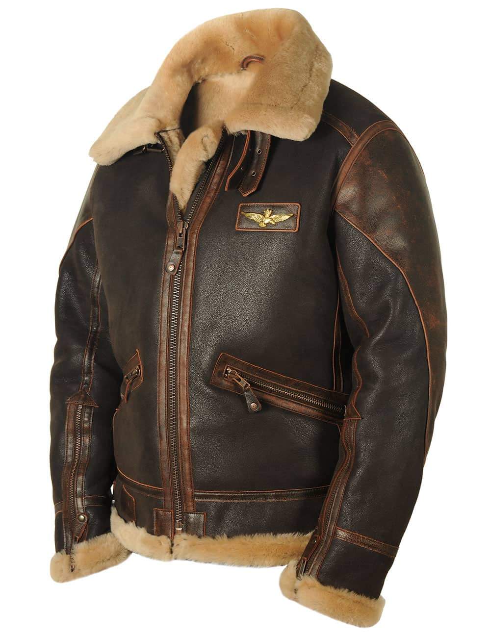 🔥Italian Navy Air Force Sheepskin Bomber Jacket