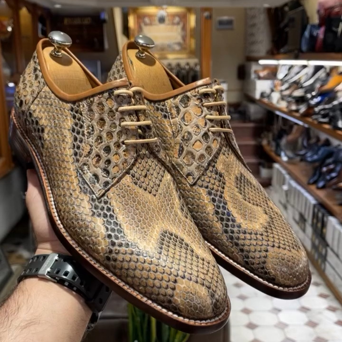 Men's Natural Python Leather Shoes