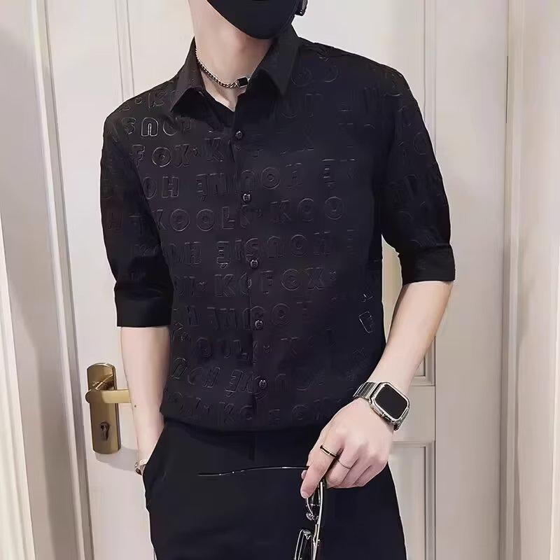 Men's trendy three-dimensional printed shirt