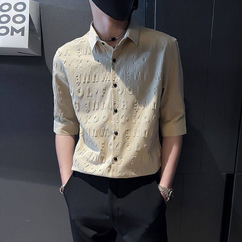 Men's trendy three-dimensional printed shirt